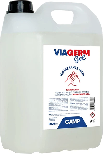 Camp VIAGERM Gel Igienizzante mani con alcool 70%, tanica 5000 ml