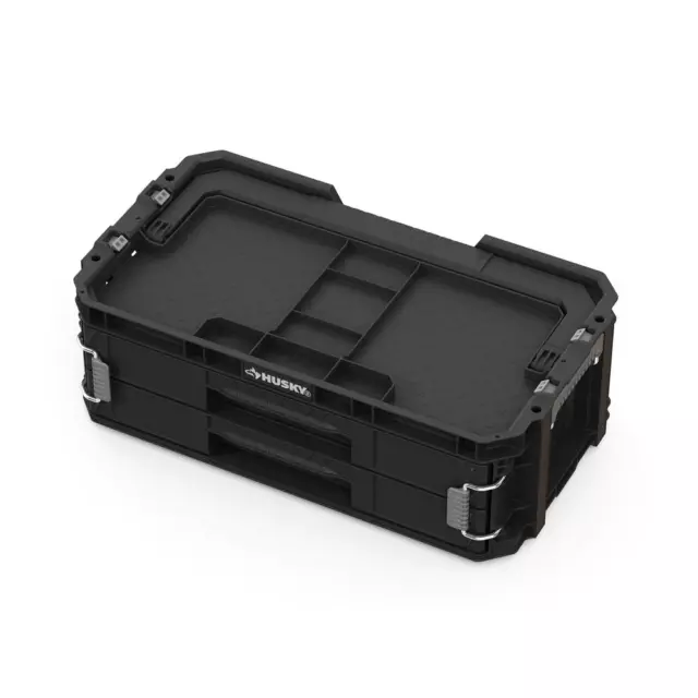 34-Compartment Small Parts Organizer Box Double Sided Storage Tool Black  Plastic
