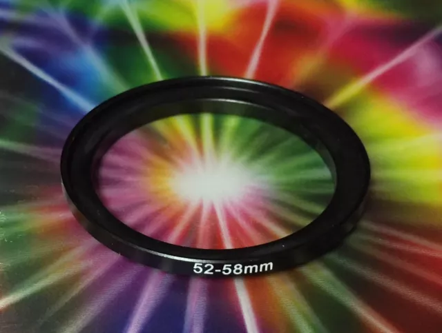 ADAPTER 52/58mm 52mm to 58mm 52-58mm Step Up Filter Ring 52-58 mm BLACK METAL