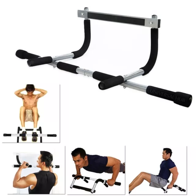 Doorway Pull Up Bar Chin Up Sit-Up Strength Body Workout Exercise Fitness Gym!