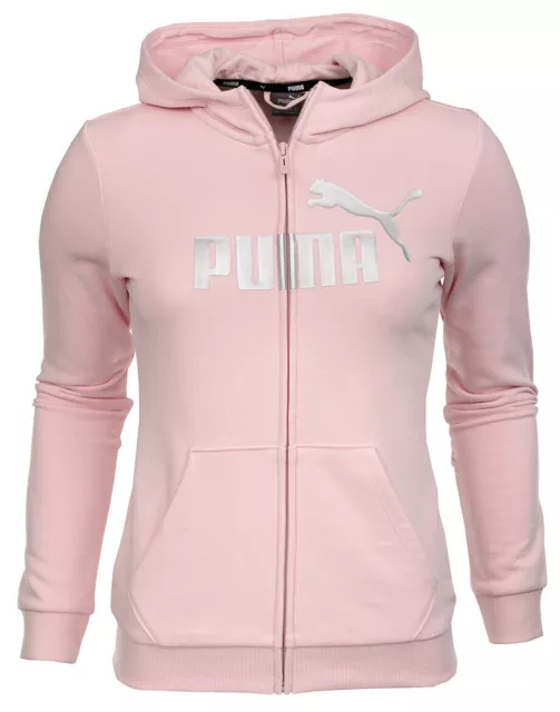 Felpa PUMA per bambini Felpa con cappuccio e zip intera con logo ESS+ TR G...