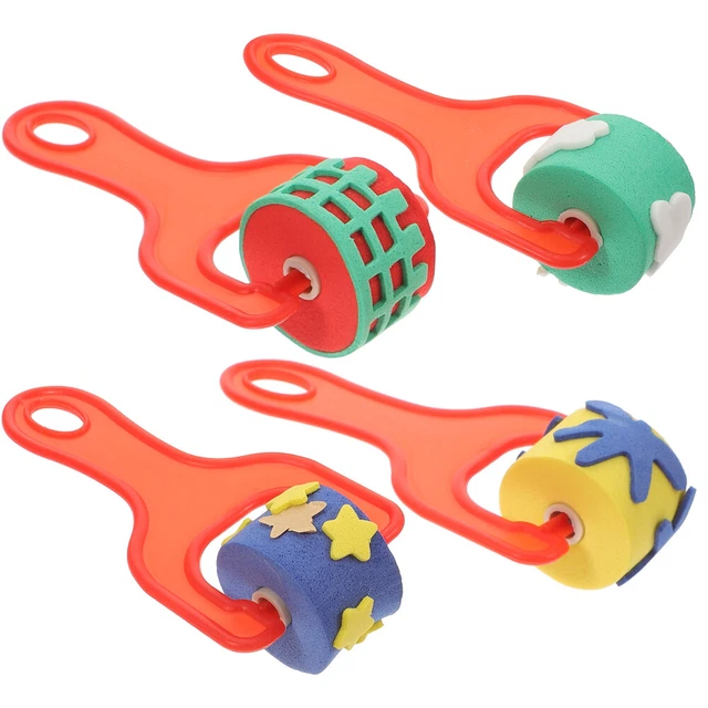 4 pz guarnizione ruota Pp bambino strumenti di pittura fai da te per bambini timbro spray colore