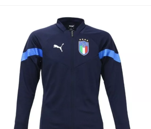 NWT Puma Italy FIGC Coach Training Jacket 2022-2023 Full Zip Small Blue Slim Fit