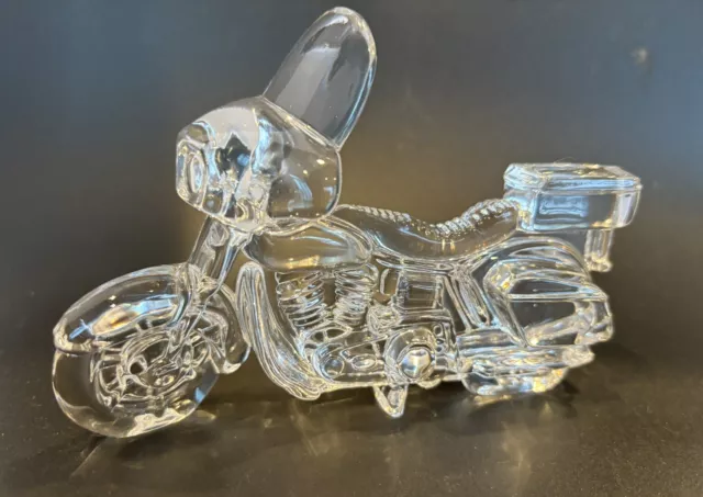 5.5” Harley Davidson Style Glass Motorcycle Figurine-Classic American Biker