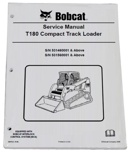 Bobcat T180 Track Loader Service Manual Shop Repair Book 3 Part # 6987042