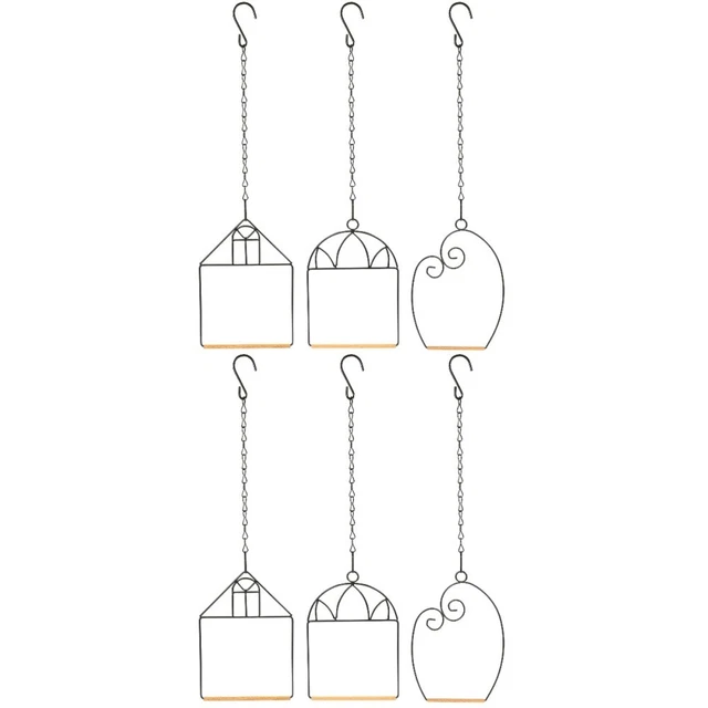 6 Sets Outdoor Bird Perch Toy Parrot Wrought Iron Stand with Hook
