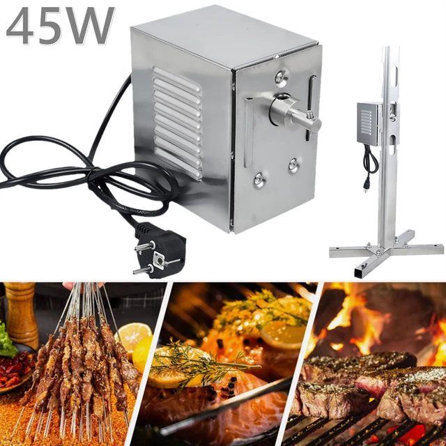 Grillmotor für Grillspieß, 220 - 240V, Edelstahl, Belastbar bis 4 kg
