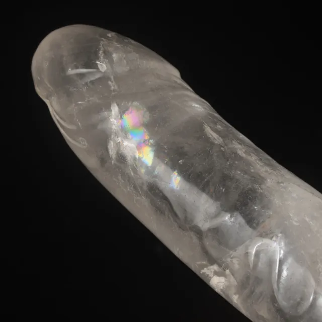 Artículos de colección talla de cristal de cuarzo arco iris natural de 7,13" #35M80