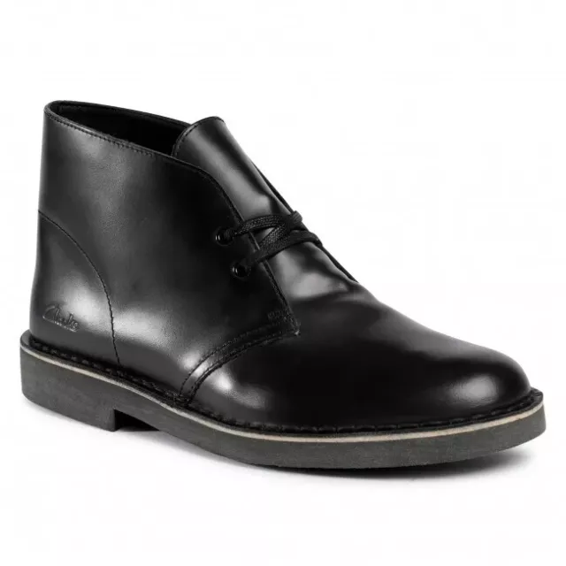 CLARKS DESERT BOOT 2 Black Leather Desert Men's Boots Size UK 12 G £49. ...