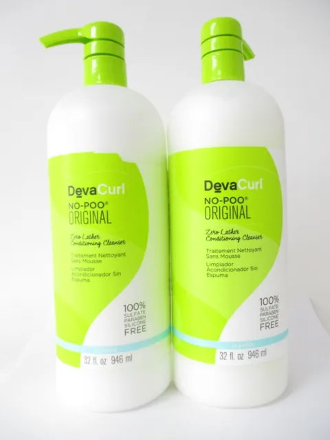 Deva Curl No Poo Original Zero Lather Conditioning Cleanser 32 oz Pack of 2
