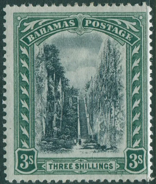 Bahamas 1901 SG61 3/- black and green Queen's Staircase Nassau wmk crown CC MH
