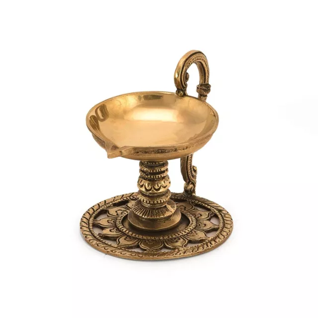 Indian Traditional Handmade Brass Diya For Puja & Festive Decoration