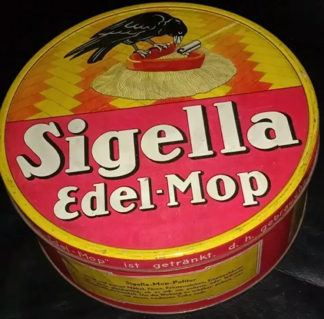 Antike Blechdose "Sigella Edel-Mop" vor 1945 guter Zustand Original