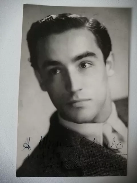 VITTORIO GASSMAN AUTOGRAFO ORIGINALE CARTOLINA PROMO 9 x 14 cm SIGNED ATTORE ITA