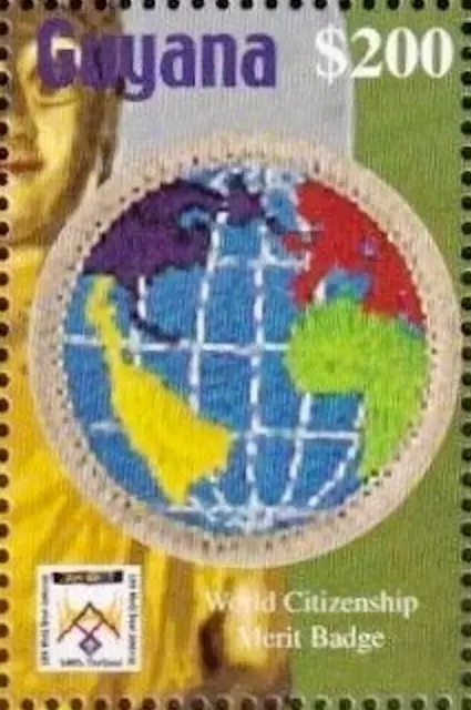 Guyana #SG6318b MNH 2002 Scout patch world map [3714b Mi7416]