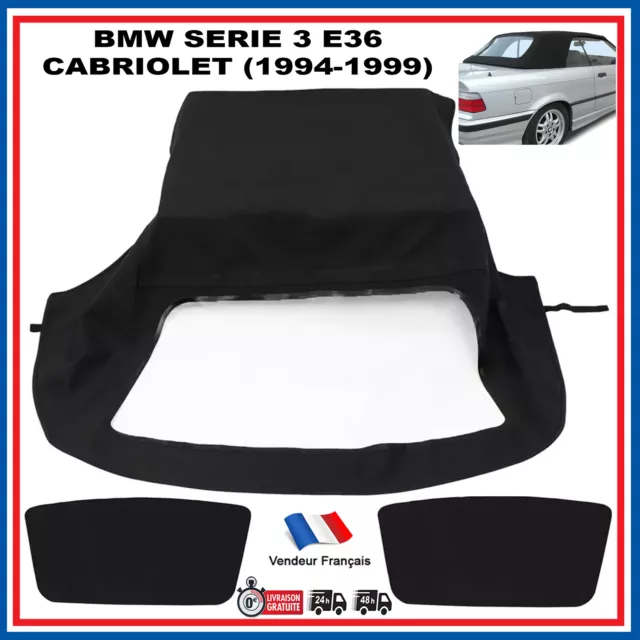 Capote complète noire tissu type alpaga pour BMW Série 3 E30
