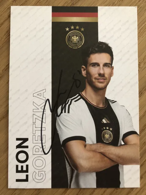 Handsignierte AK Autogrammkarte *LEON GORETZKA* Deutschland DFB WM 2022 2023