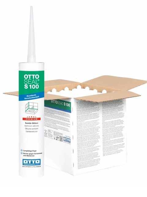 OTTOSEAL S100 Silicone Sanitaire De Qualité Supérieure 300 Ml C71 Gris Joint