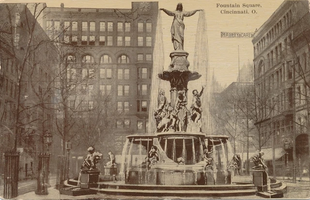 CINCINNATI OH - Fountain Square Postcard - 1908