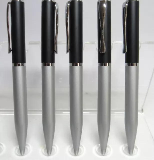 LOT OF 5 Terzetti REPLAY Metal Black + Satin Chrome Ballpoint Pen