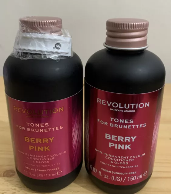 REVOLUTION TONES BRUNETTES BERRY PINK FOR NON PERMANENT COLOUR CONDITIONER 2x150