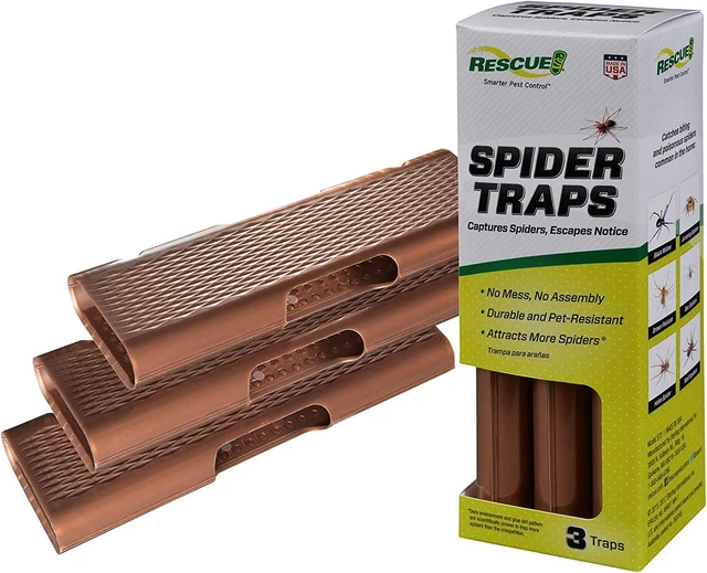 RESCUE! Spider Traps – Catches Brown Recluse, Hobo Spiders, Black Widows & Wolf