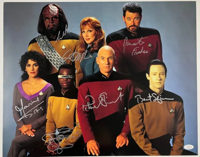 Star Trek The Next Generation Cast JSA Signed Autograph 16 x 20 Patrick Stewart