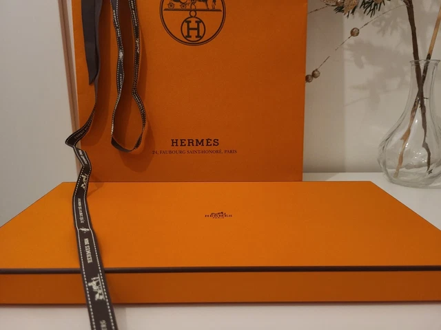 Boîte Hermès Vide 31x31x11 Cm + Sac Shopping 47x42x17 Cm - Emballage Cadeau