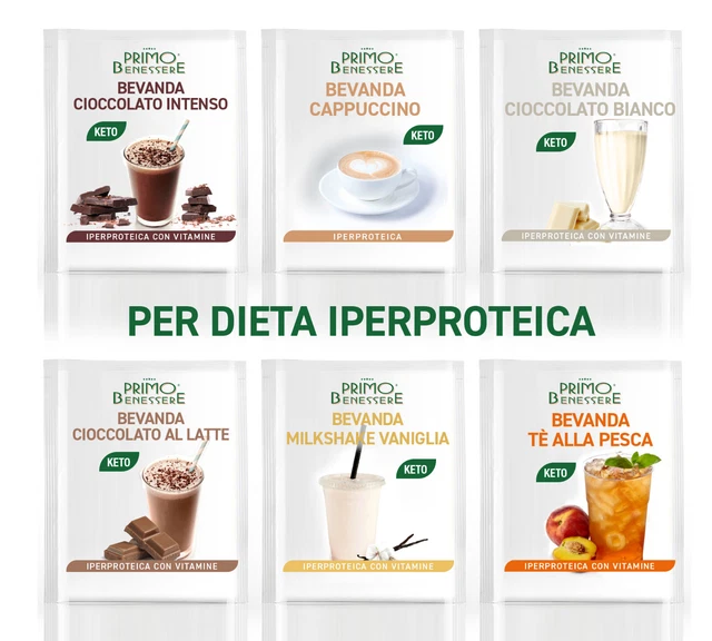 DIETA PROTEICA 7colazioni +7 spuntini-14 BUSTE  vitaminizzate da preparare