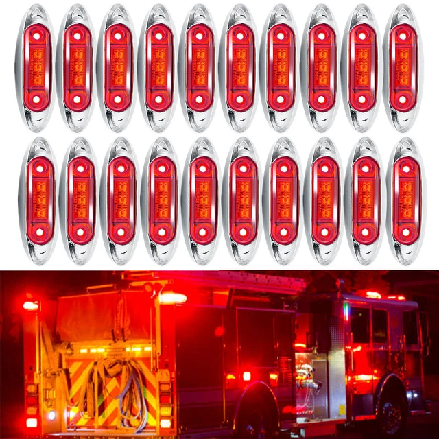20x Red LED 4"  Truck Trailer Clearance Side Marker Light Waterproof Durable EAH