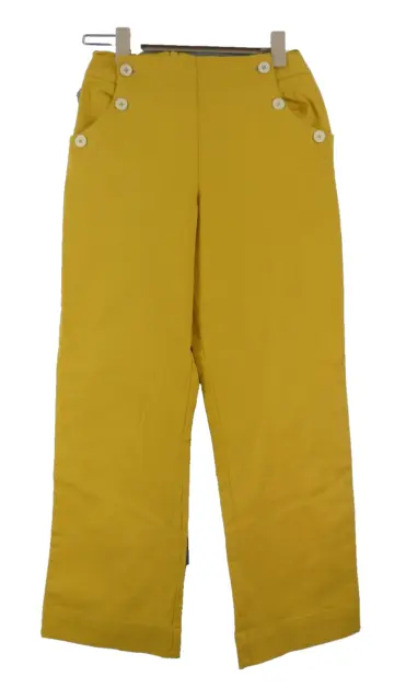 Boden Girls Sailor Trousers Wide Leg Mustard Yellow Button size 11 Yrs 164cm BN