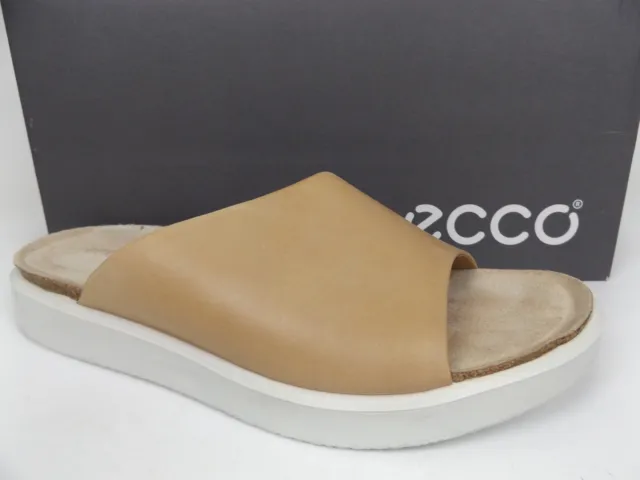 ECCO Womens Corksphere Powder Slides Sandals Size 7.0 M, Tan Leather, 20685