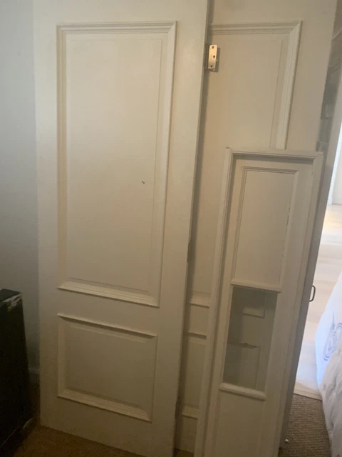 Trustile 62” Side-by-side Solid Hardwood Doors w/window transom