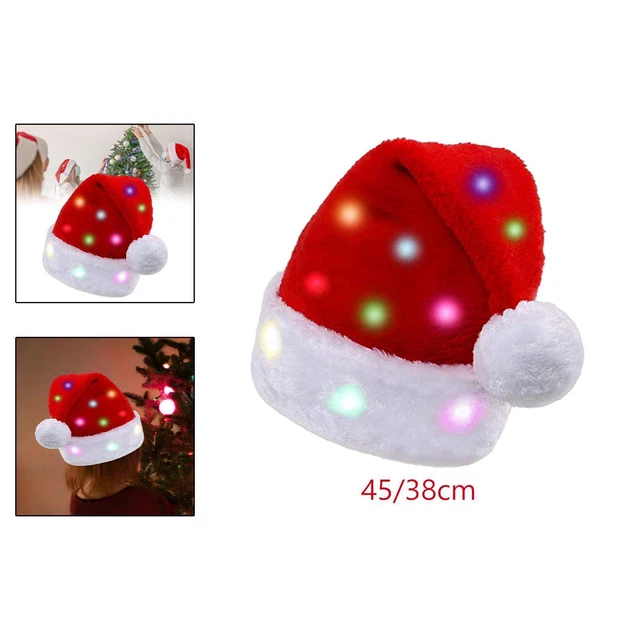 XMAS HAT CHRISTMAS Hat Props Plush Santa Caps Light up Santa Hat LED
