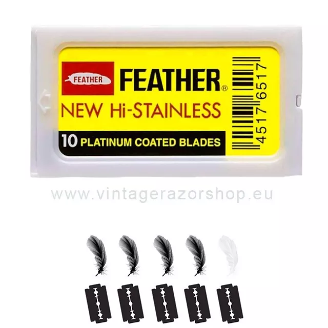 100 cuchillas de afeitar Feather (10 packs de 10 hojas) 3