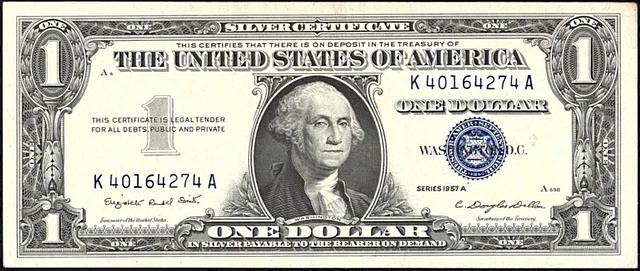 1957 A $1 One Dollar Silver Certificate Blue Seal FR 1620 Crisp UNC Motto