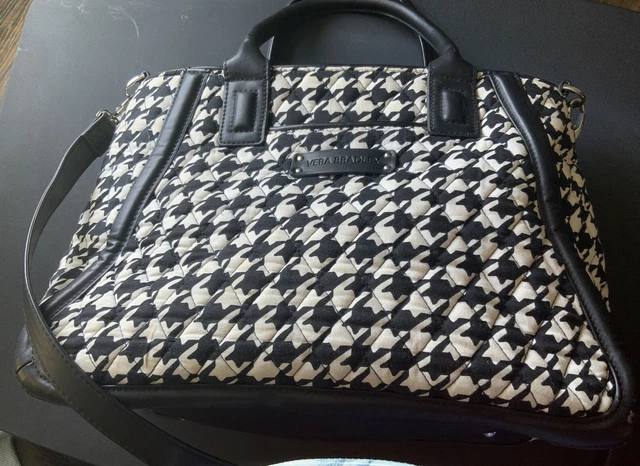 Vera Bradley Large Midnight Houndstooth Trapeze Tote Bag ~ NWT ~ MSRP $98