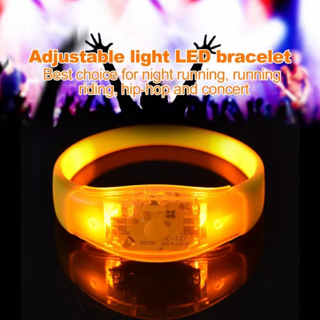 (Giallo) 8 Colori Flash Luce LED Festa Concerto Spettacolo Bracciale Silicio Bracciale GSA