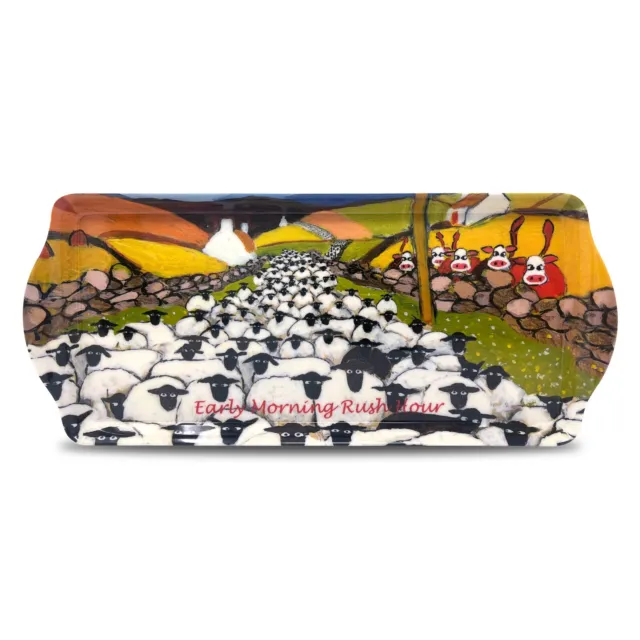 Medium Tray by Thomas Joseph Sheep Art Serving Tray 38cm x 16.5cm, Melamine