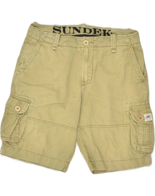 PANTALONCINI CARGO SUNDEK da uomo W32 cotone cachi medio UT08 EUR