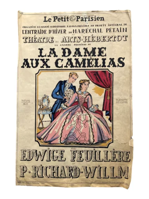 Affiche La Dame Aux Camélia - affiche originale ancienne - Maurice Tranchant