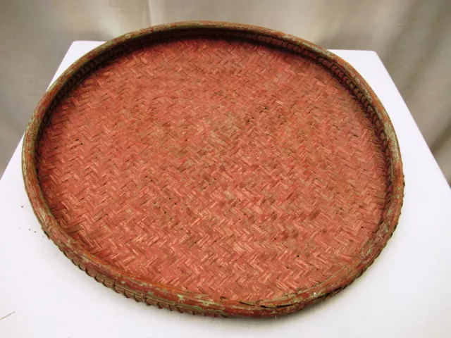 Antique Burmese Basketry Sieve For Rice And Sesame for Kitchen Burma painted " 2 3