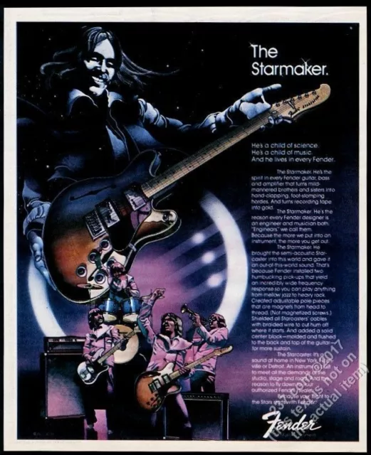 1978 Fender Starcaster guitar color art vintage print ad