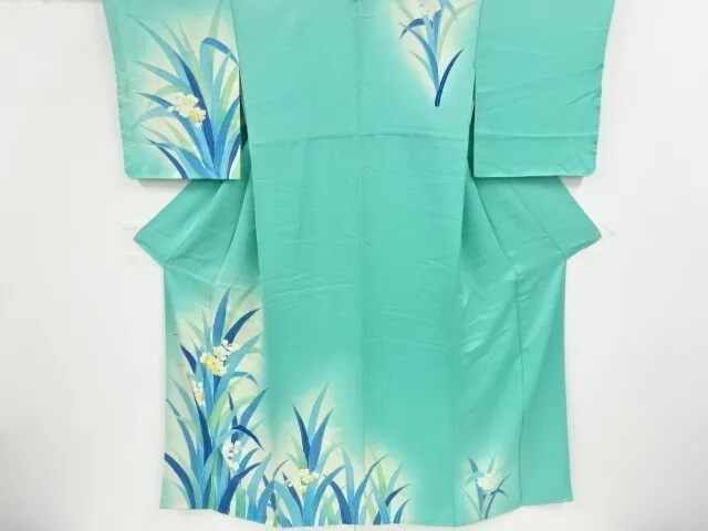 80835# Japanese Kimono / Antique Kimono / Embroidery / Floral Plants