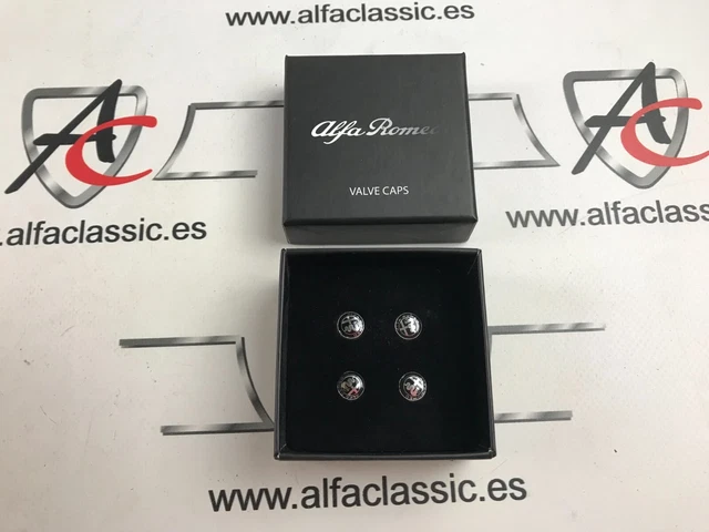 4 Pezzi Metallo Cappucci Delle Valvole Per Alfa Romeo Mito 147/156/159/166 Giulietta Giulia, Tappi Valvole Pneumatici, Coperchio Valvola Pneumatico, Impermeabile|Antipolvere - Foto 3