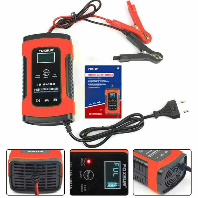 Chargeur de Batterie 12V Automatique Intelligent pour Auto Moto Voiture