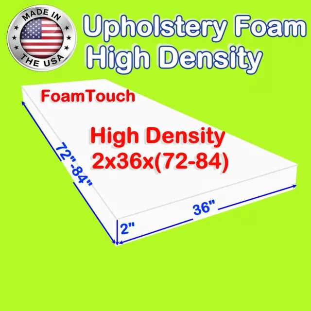 3 pack of FoamTouch High Density 1 Height x 36 Width x 72 Length Upholstery  Foam Cushion Replacement 