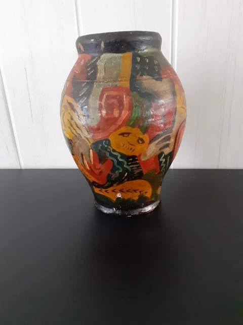 RARE ANCIEN VASE Pot Terre Cuite Signé L'empereur Collection Décoration