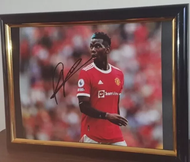 Paul Pogba - Hand Signed Photo With Coa - Framed Manchester United 8X10 Photo 3