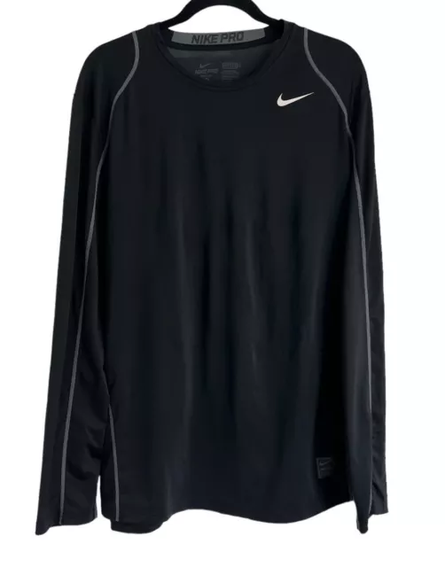 Nike Pro Dri Fit Men’s Long Sleeve Fitted Pullover Shirt Size Large